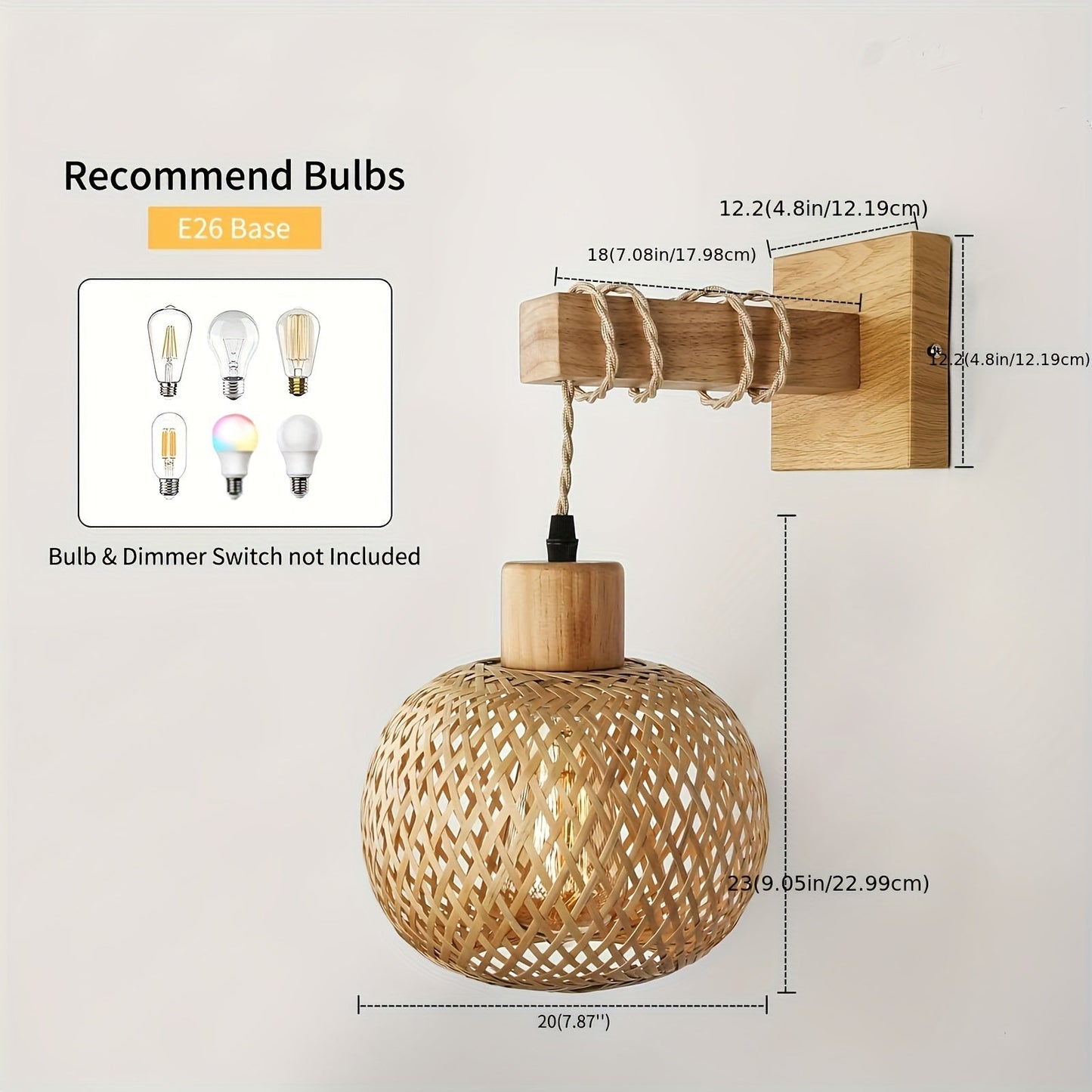 Rustic Wooden Wall Sconce