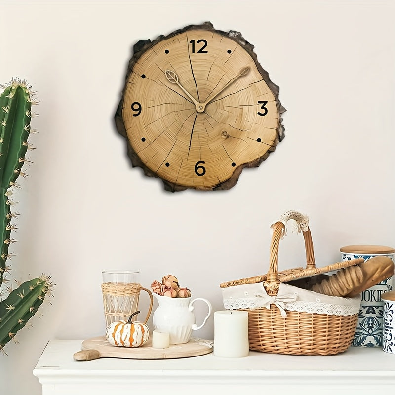 Rustic Wood Slice Wall Clock