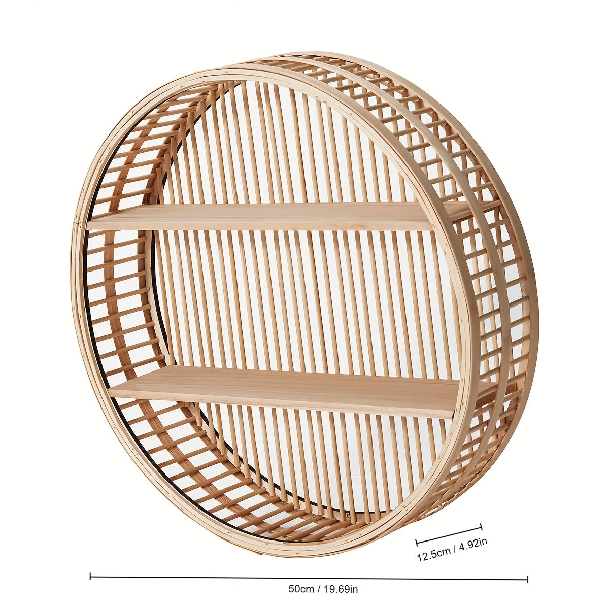 Round Bamboo Wall Shelf