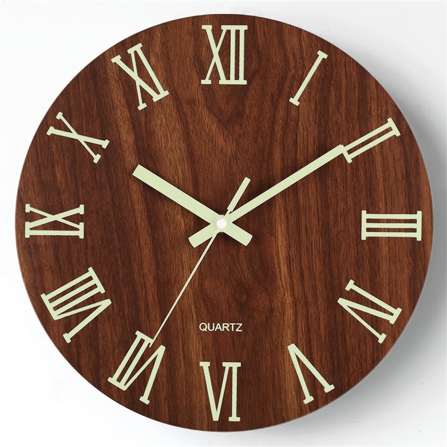 Walnut Luminous Wall Clock