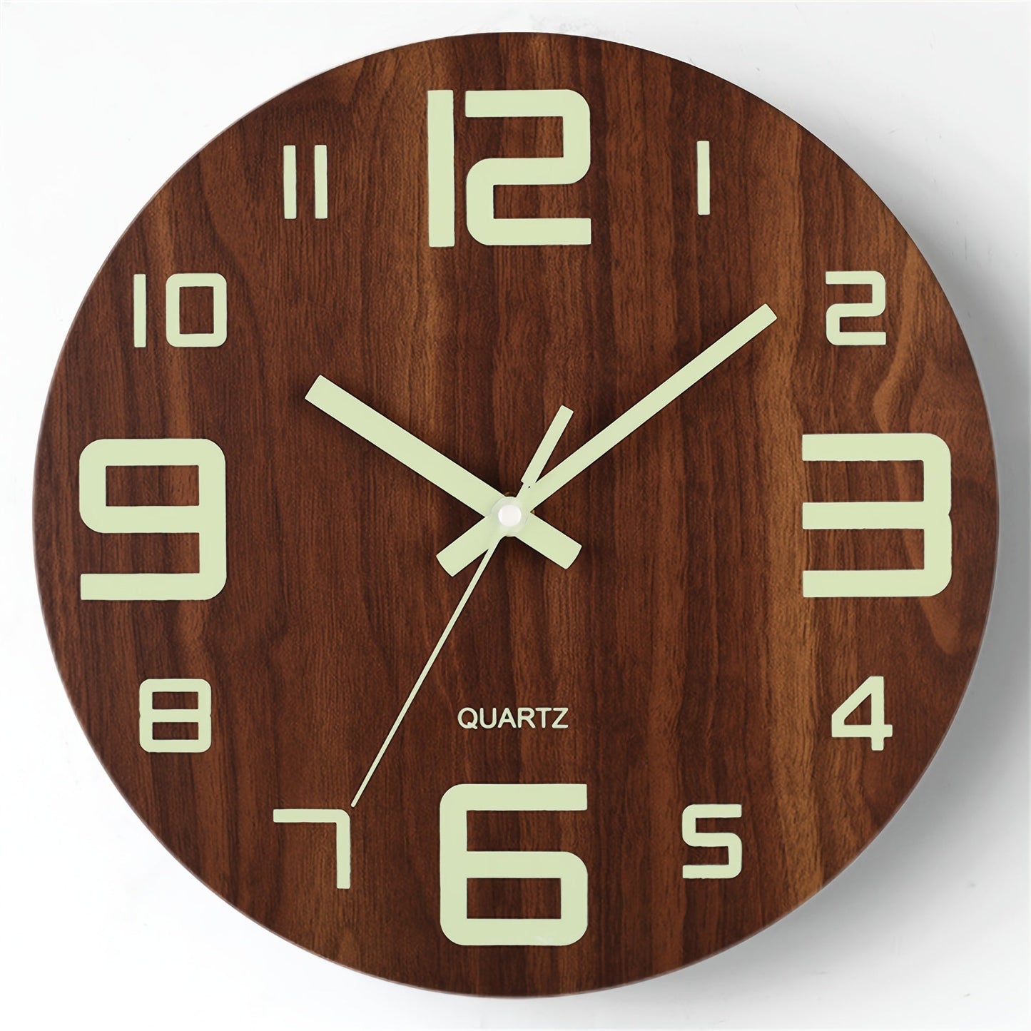 Walnut Luminous Wall Clock