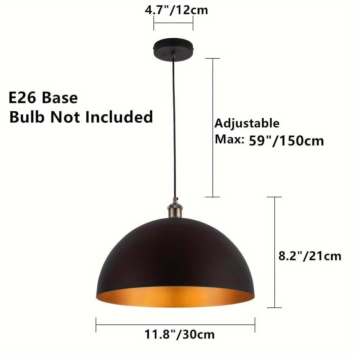 Vintage Industrial Dome Pendant Light