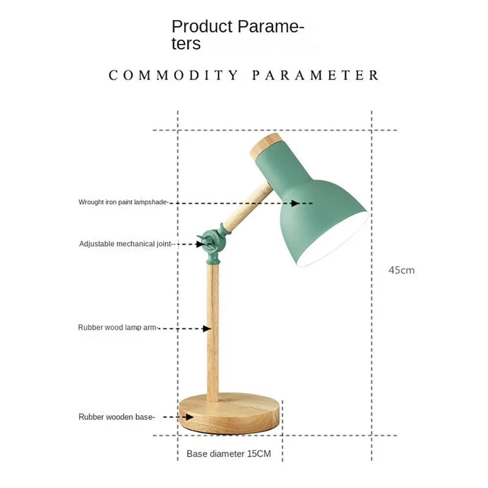 Nordic Wooden Desk Lamp