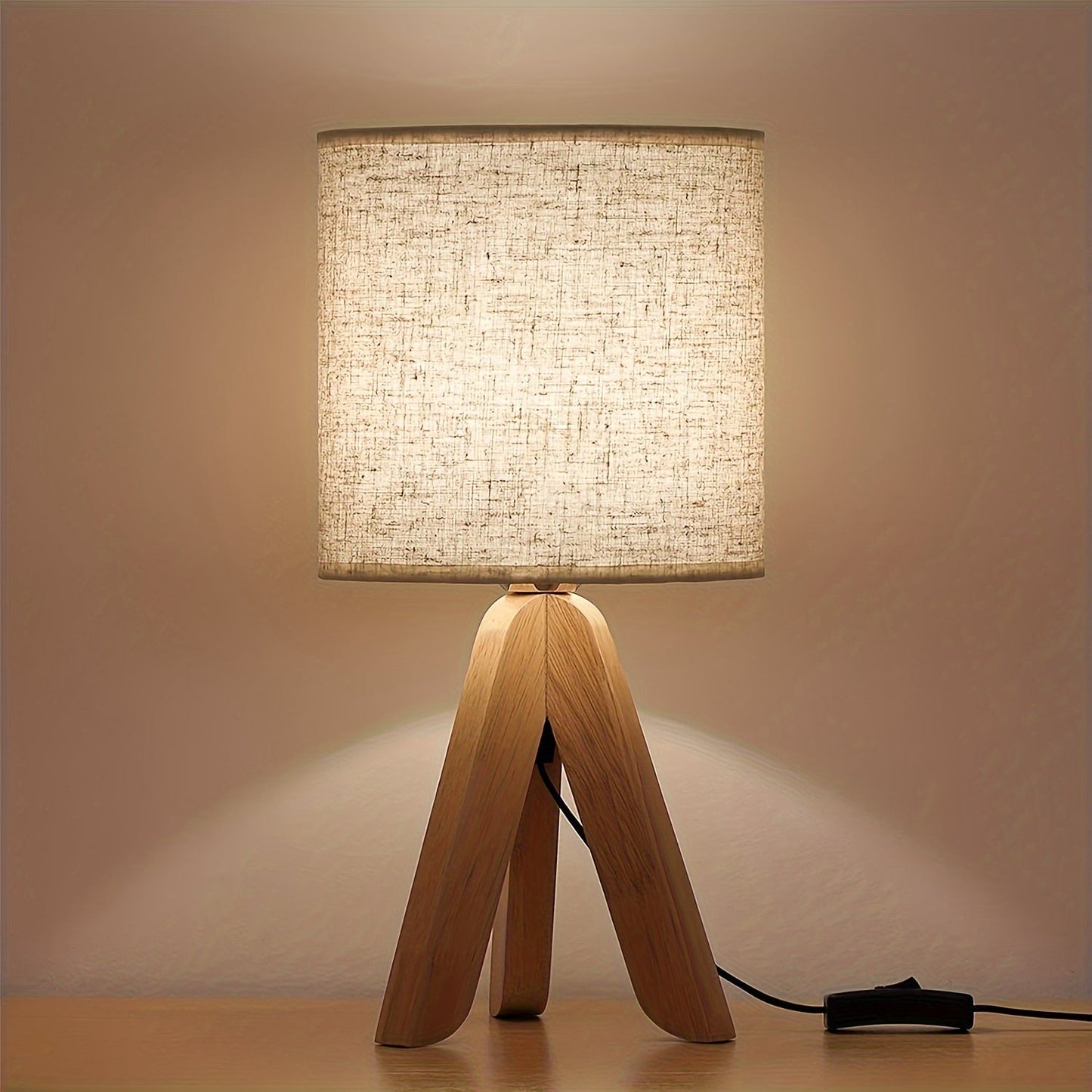Nordic Wooden Tripod Table Lamp