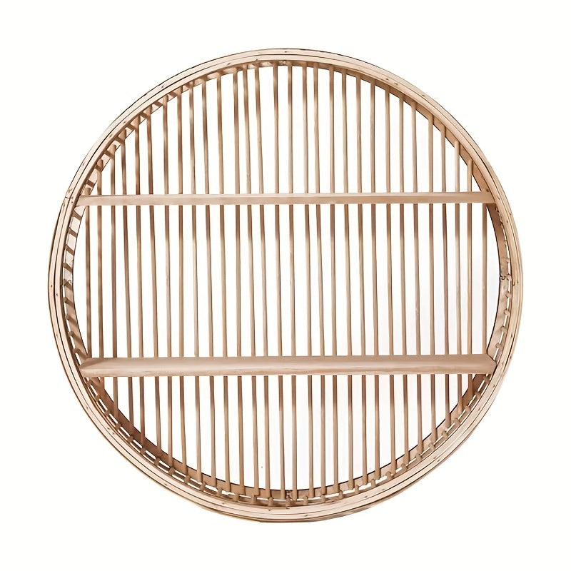 Round Bamboo Wall Shelf