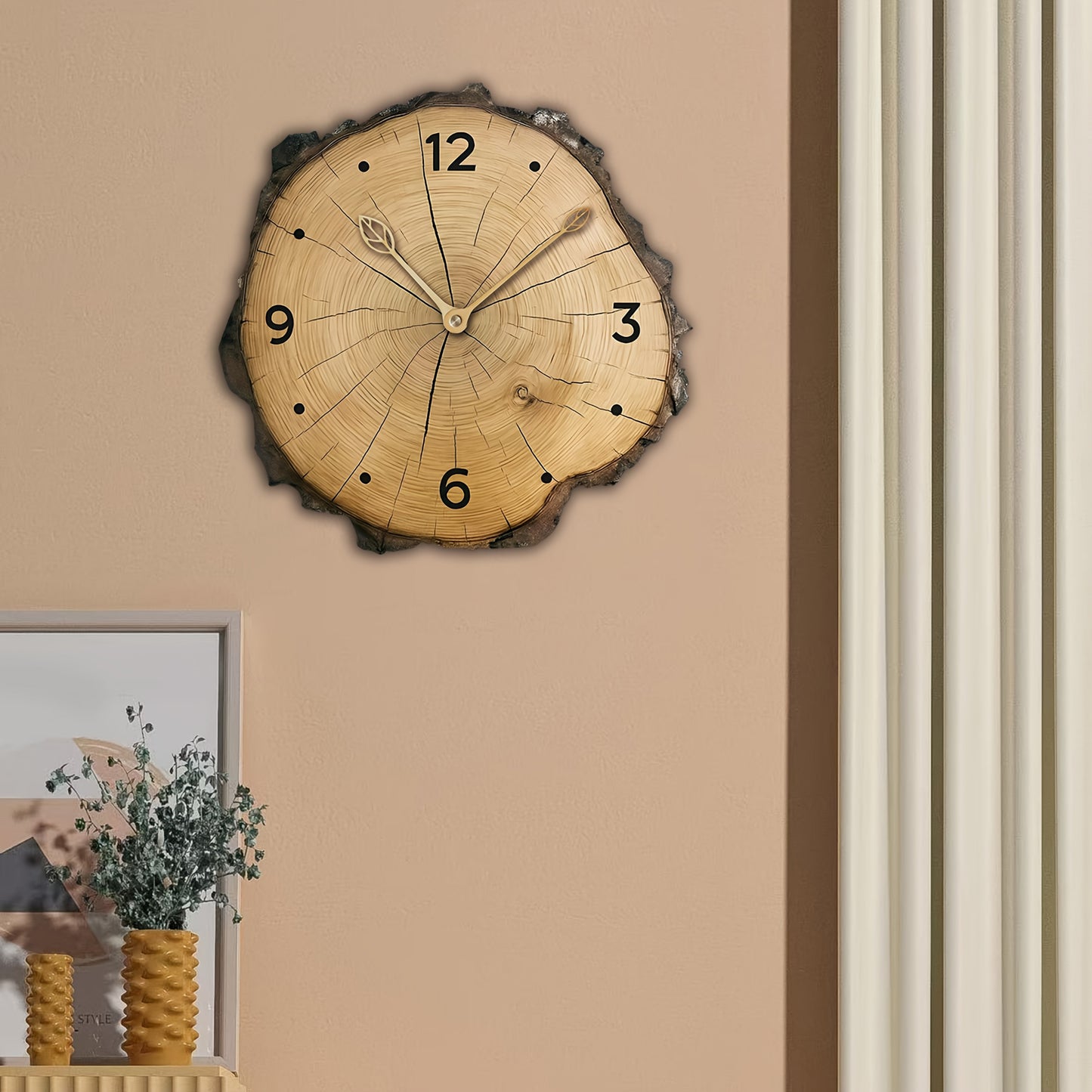 Rustic Wood Slice Wall Clock