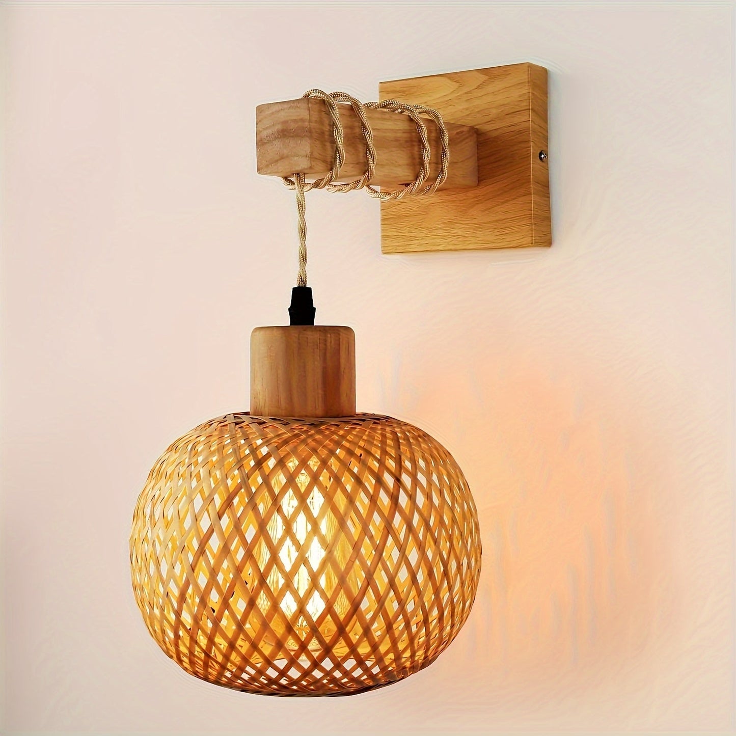 Rustic Wooden Wall Sconce