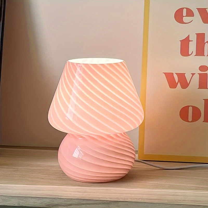 Murano-Style Glass Mushroom Lamp