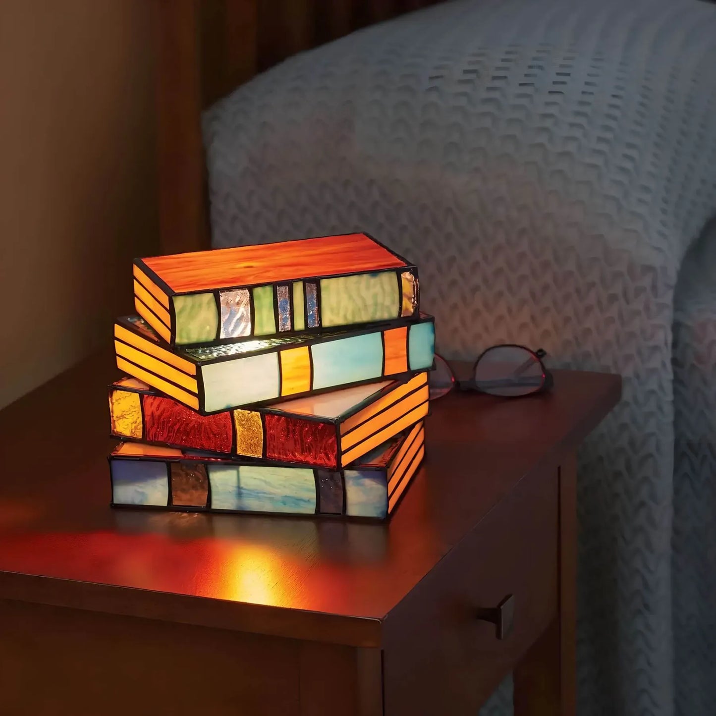 Stained Glass Book Lamp