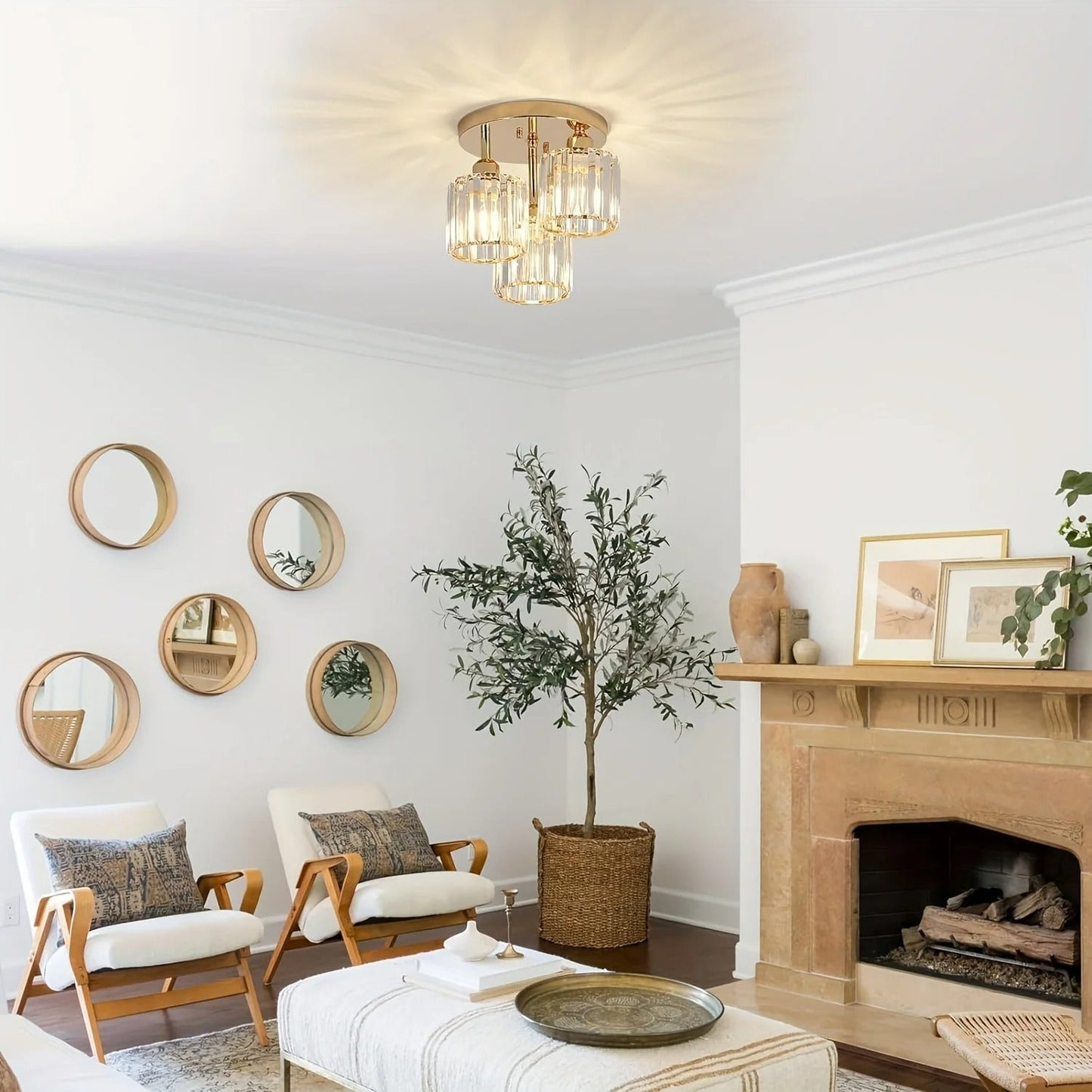 Modern Gold Luxury Crystal Ceiling Light
