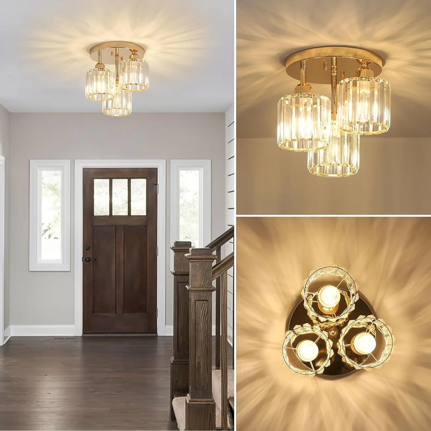 Modern Gold Luxury Crystal Ceiling Light